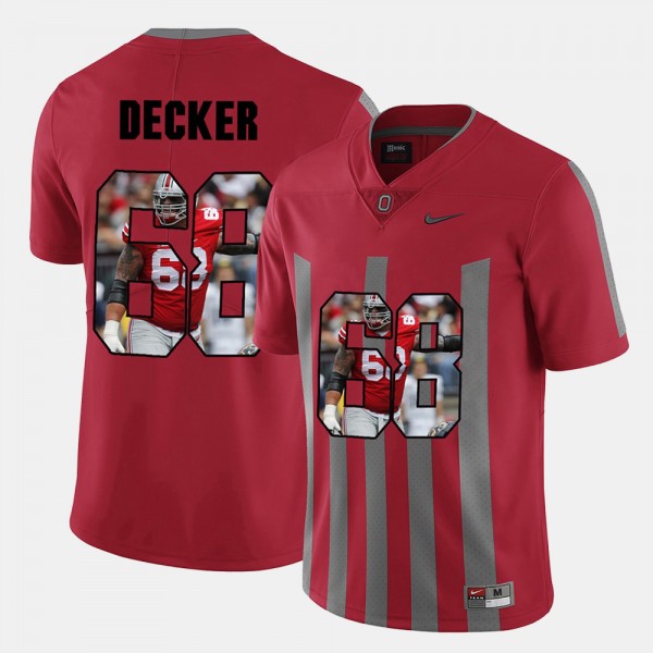 Ohio State Buckeyes Taylor Decker Men's #68 Red Pictorial Fashion College Football Jersey 2404STFE1